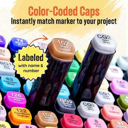 80-Piece Dual Tip Alcohol Markers Set - Image 2