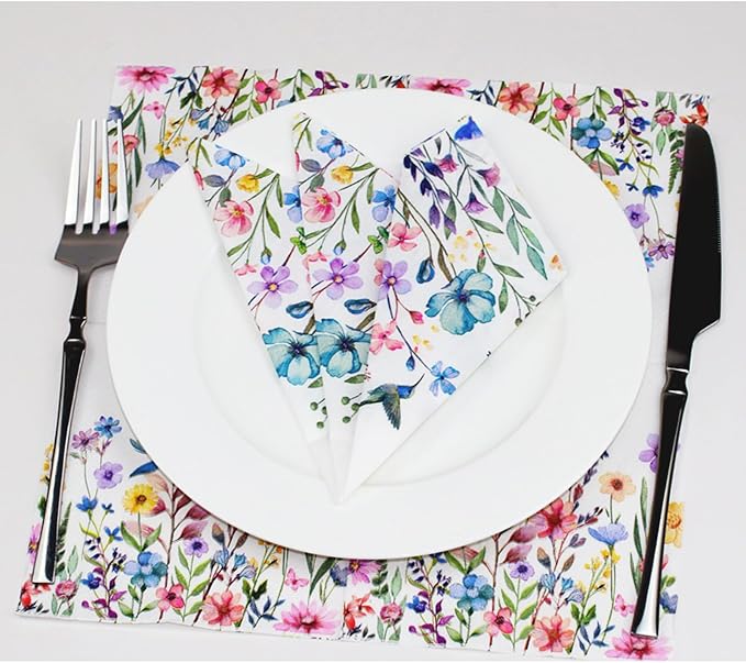 Cocktail Napkins 80 Pack 2 Ply Floral Beverage Luncheon Dinner Paper Napkins - Image 7