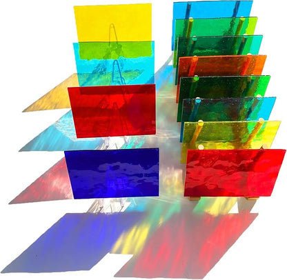 24 Sheets Rainbow Transparent Stained Glass Sheet Value Pack, 6 X 4 inches - Image 2