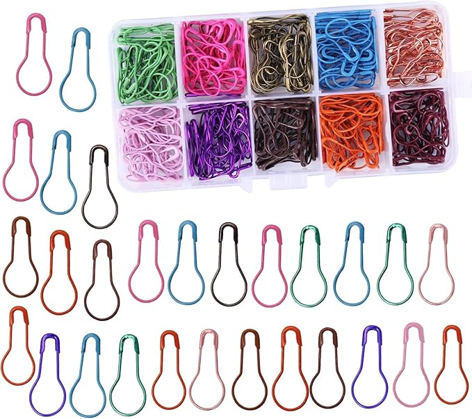 Mayboos 300 Pieces Safety Bulb Pins, 10 Colors Calabash Crochet Stitch Markers by Mayboos