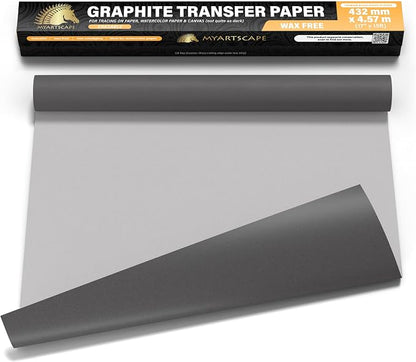 MyArtscape Graphite Transfer Paper Roll, Graphite Paper, Precise Carbon Paper by MyArtscape