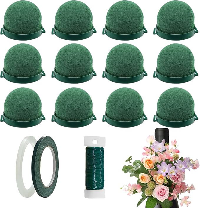 12 Pack Floral Foam Holder Mini Round Hemisphere Floral Foam Blocks by Jolbndcv