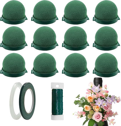 12 Pack Floral Foam Holder Mini Round Hemisphere Floral Foam Blocks by Jolbndcv