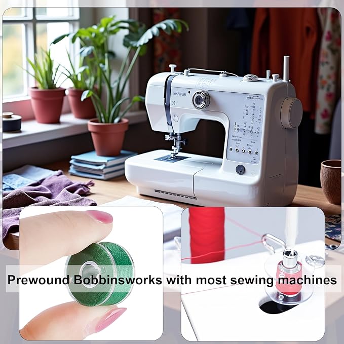 103 Pcs 36 Color Sewing Machine Thread & Prewound Bobbins Size A, 700 Yard - Image 6