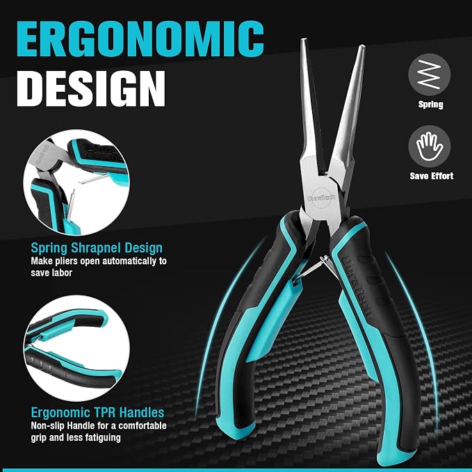 DURATECH Mini Pliers Set, CRV Construction, Includes Needle Nose, Long Nose - Image 3