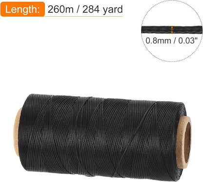 MECCANIXITY Waxed Thread, 284 Yard 0.8mm 150D Flat Wax Thread Polyester Waxed - Image 2
