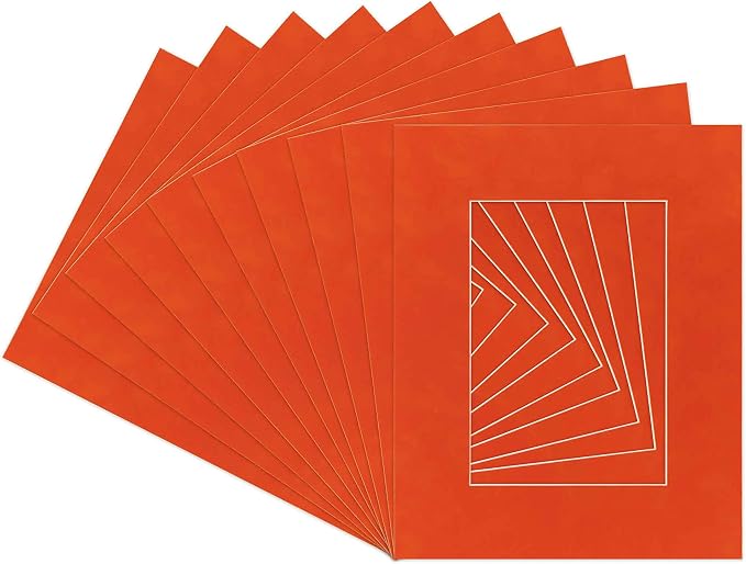 Pack of Ten Acid Free 8x10 Mats Bevel Cut by Poster+Palooza