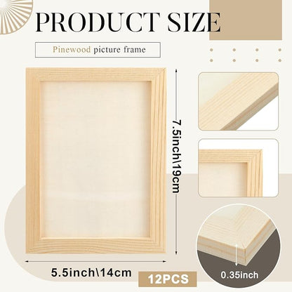 Kathfly 12 Pcs 5 x 7'' Wood Panel Boards, Unfinished Wood Canvas Panels - Image 2