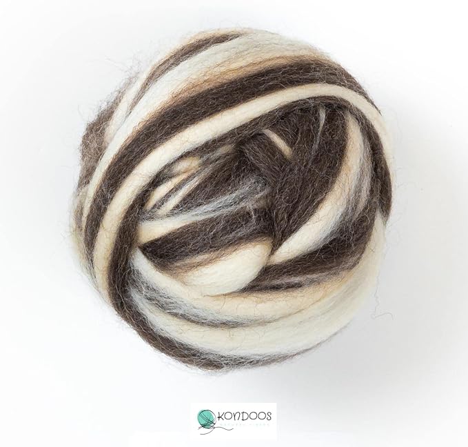 Kondoos Natural Wool roving, 8 OZ. Best by Kondoosnaturalfibers