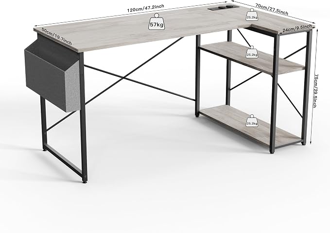 TIQLAB L Shaped Computer Desk - Image 3