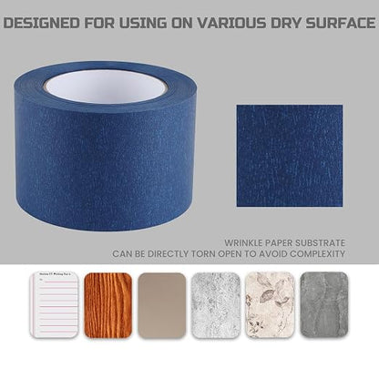 Lichamp Wide Masking Tape 3 inches, 2 Packs Blue Painters Tape Blue Masking - Image 5