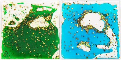LONGKING 2-Pack Liquid Tiles for Kids, Soft Gel Liquid Sensory Toys for by LONGKING