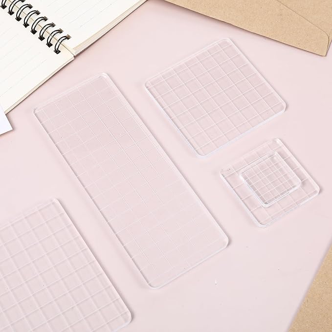 6PCS Acrylic Stamp Block with Grid Lines - Image 7