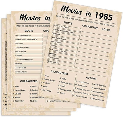 40th Birthday Party Games, Movies in 1985 Games, Birthday Party Supplies by QUPT