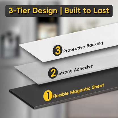 Magnetic Strips Self Adhesive, 6 Pack 6" x 1" Sticky Back Magnet Tapes - Image 3