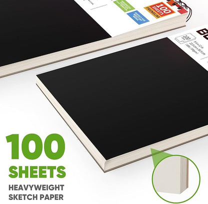 Soucolor Artist 9x12 Sketch Book Set, 4 Pack 100-Sheet Spiral Drawing Pads | - Image 4