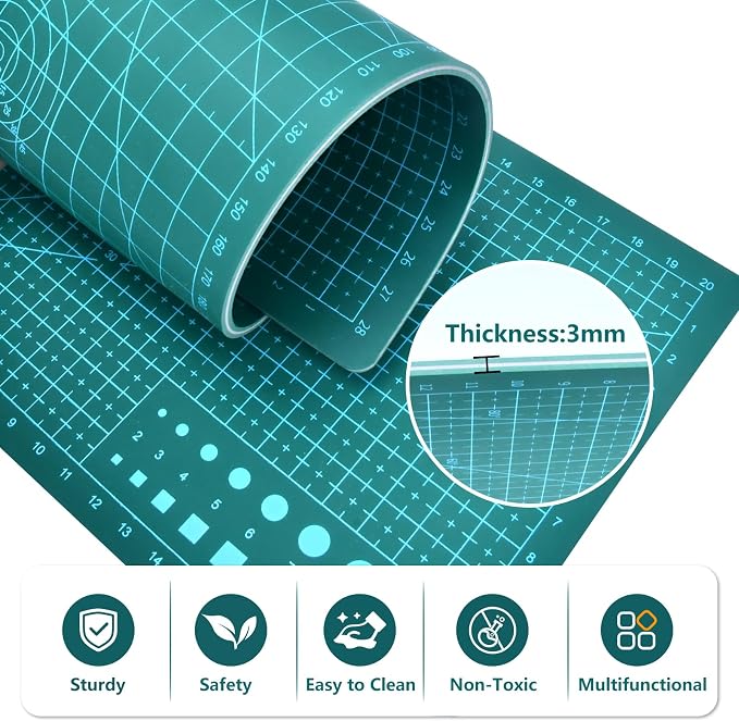 Cutting Mat 8in6in Self Healing Cutting Mat Size Double Sided 5-Ply Rotary - Image 4