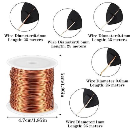5 Rolls Copper Wire for Jewelry Making 18, 26 Gauge Copper Jewelry Wire Craft - Image 2