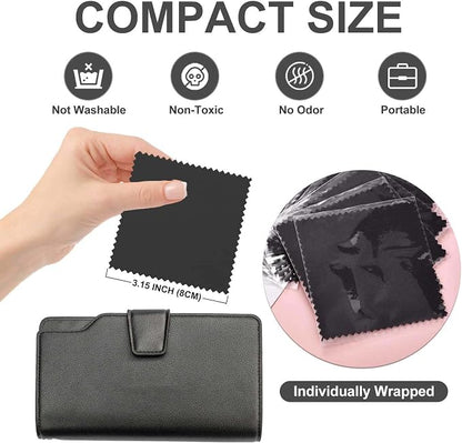 SEVENWELL 100pcs Jewelry Cleaning Cloth Black Polishing Cloth - Image 2