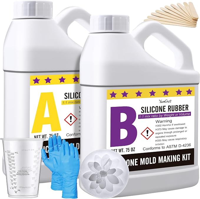 Silicone Mold Making Kit - 150oz Elastic Liquid Silicone Rubber by Unknown
