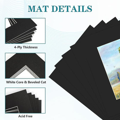 ZBEIVAN 8x10 Black Picture Mats - Image 3