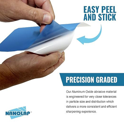 PSA Lapping Film, 7 Piece Pressure Sensitive Adhesive Polishing Paper, 8-1/2” x - Image 3