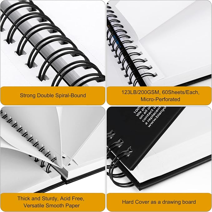 Bianyo Mixed Media Paper Sketchbook, 60 Sheets/Each, 123 LB/200 GSM, - Image 4