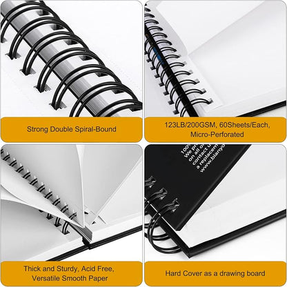 Bianyo Mixed Media Paper Sketchbook, 60 Sheets/Each, 123 LB/200 GSM, - Image 4