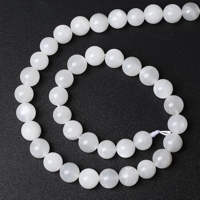 36pcs 10mm Natural White Moonstone Beads AAA Gemstone Round Loose Beads - Image 5