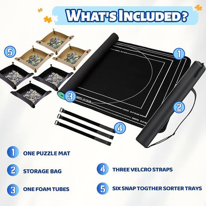 Jigsaw Puzzle Mat Roll Up, Portable Saver Pad 53” x 35” Up to 3000 Pieces - Image 2