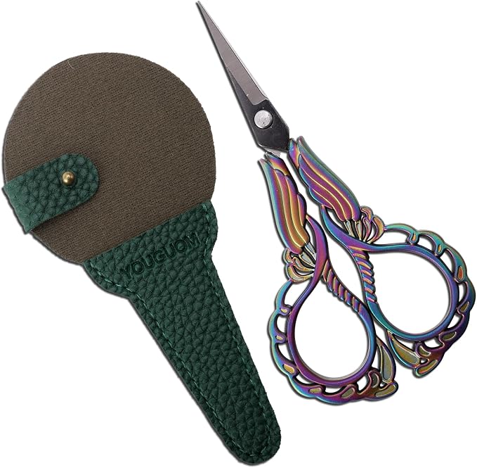 Embroidery Scissors W/Cover Sharp Tip Sewing Crafting Scissor by YOUGUOM