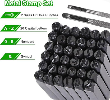 HARFINGTON 36pcs Metal Stamping Kit 1/8" Steel Letter Punch Press Tool - Image 5