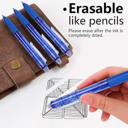 Vanstek 18 Pack Retractable Erasable Gel Pens Clicker, 9 Black & 9 Blue - Image 2