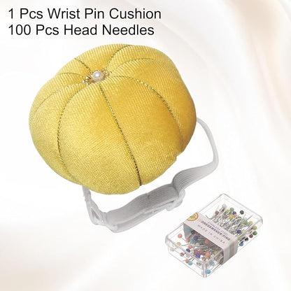 HARFINGTON Wrist Pin Cushion Wristband Sewing Pincushion Polyester Pin Holder - Image 3