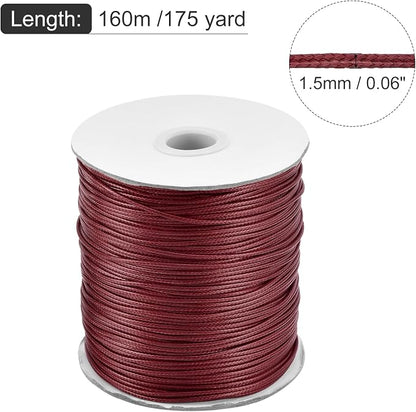 MECCANIXITY Waxed Cord 1.5mm Waxed Polyester Cord 175 Yard Wax String - Image 2