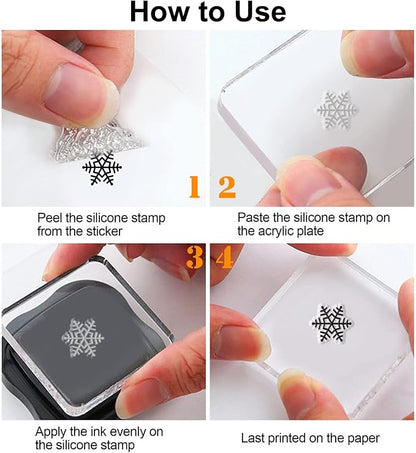 ORIGACH 9 Sheets Different Style Winter Christmas Clear Stamps Silicone - Image 3