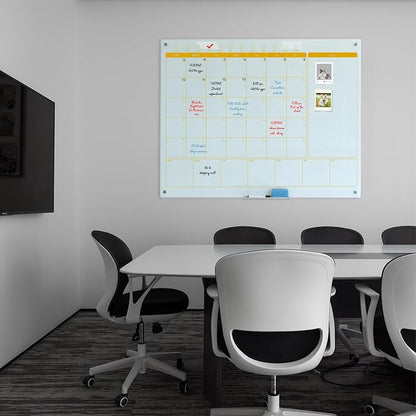 Magnetic Glass Whiteboard Calendar 48"x36" Glass Dry Erase Calender Board - Image 2