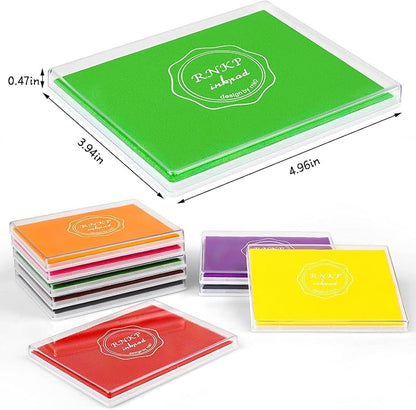 RNKP Large Green Ink Pad for Rubber Stamps, 5 × 4 inch Ink Stamp Pads Permanent - Image 2
