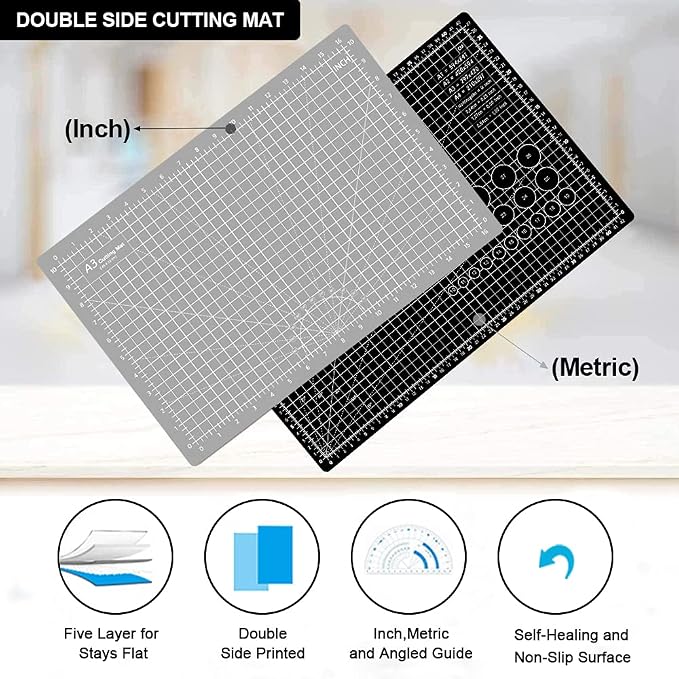 Headley Tools 18"x12" Thickened Self Healing Cutting Mat, A3 Rotary Cutting - Image 4