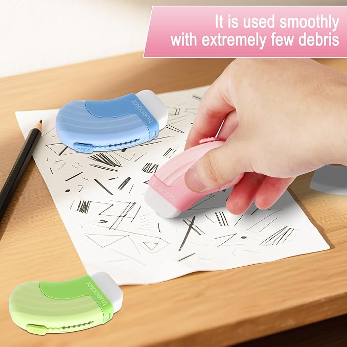 12Pack Sliding Retractable Eraser 3Pcs Large Push up Mechanical Eraser - Image 3