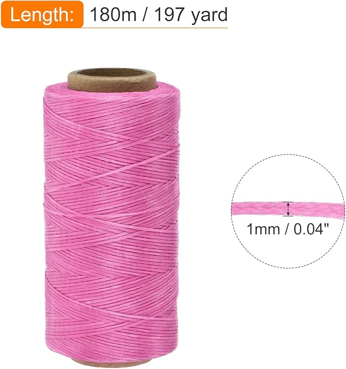 MECCANIXITY Waxed Thread, 197 Yard 1mm 210D Flat Wax Thread Polyester Waxed - Image 2