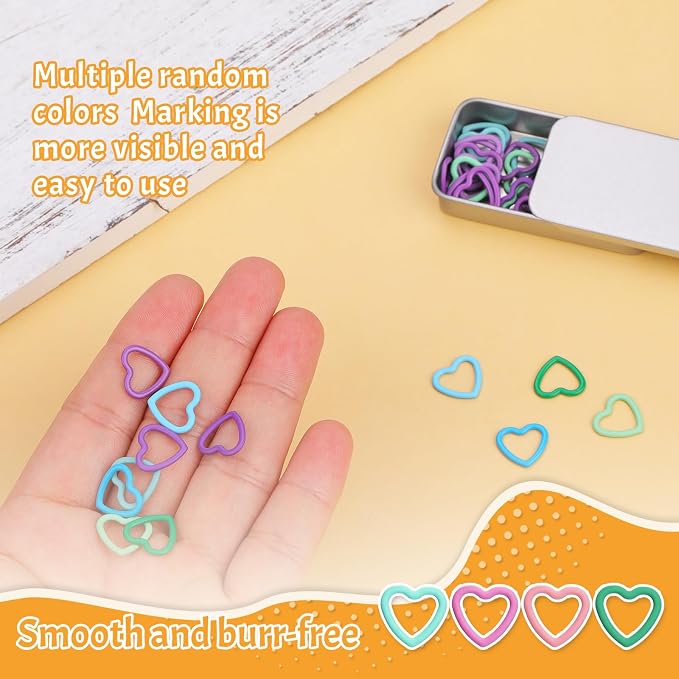 Jmuiiu Heart-Shaped Metal Stitch Markers - Image 3