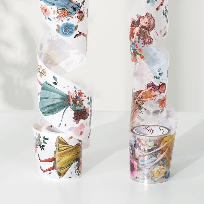 WT Carefree Wide PET Tape, Single Roll, Original Character Designs, Transparent - Image 3