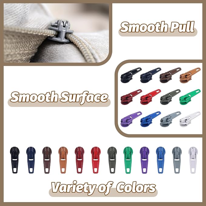 DOITEM 96Pcs Zipper Repair Kit Zipper Replacement 3# Zipper Pull Rescue Kit - Image 3