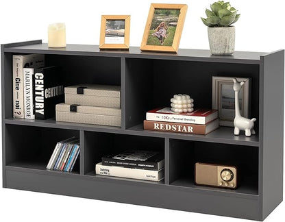 Tangkula 5 Cube Bookcase, 2 Tier Wooden Storage Open Bookshelf, Kid's Playroom by TANGKULA