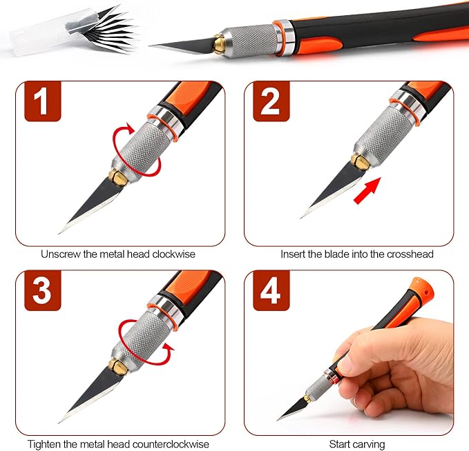 EHDIS Precision Hobby Knife Set Utility Craft Knife Kit - Image 7