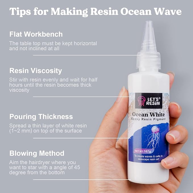 LET'S RESIN Ocean White Epoxy Resin Pigment 167g/5.89oz, High Concentrated Paste - Image 7