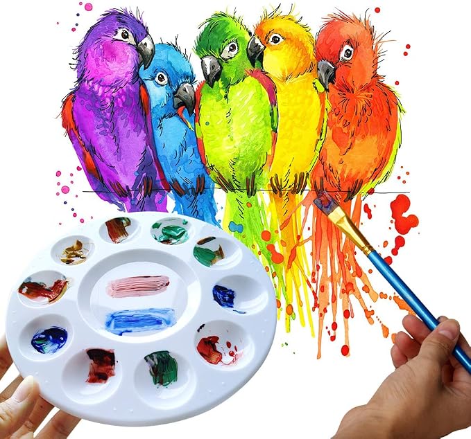 Hulameda 80pcs Paint Tray Palettes, Plastic Round Pallets - Image 2