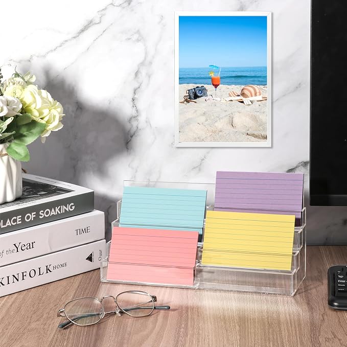 4 Tier Index Card Display Stand 3x5 Acrylic Card Holder - Image 5