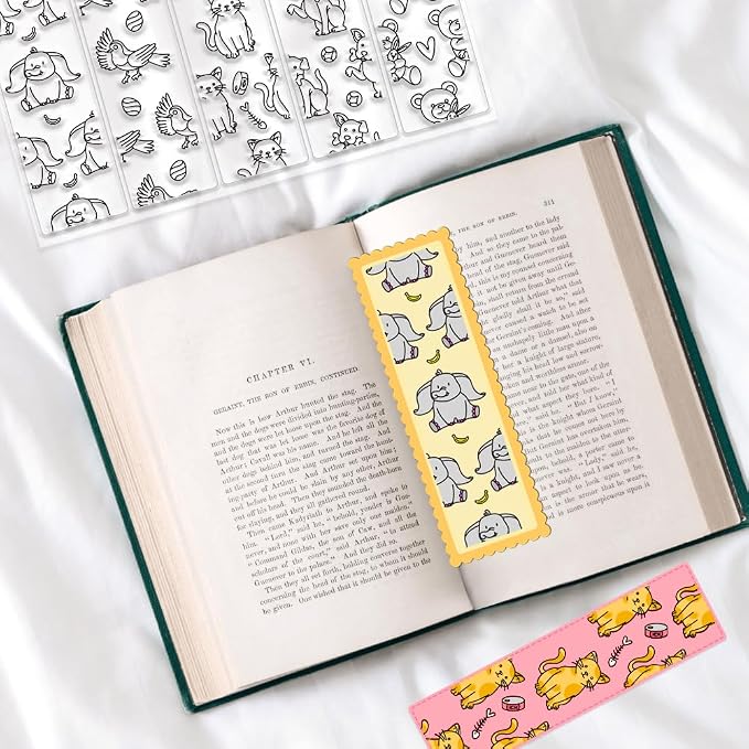 Animal Bookmark Clear Stamps 6.3x4.3 Rectangular PVC Silicone Stamps - Image 5
